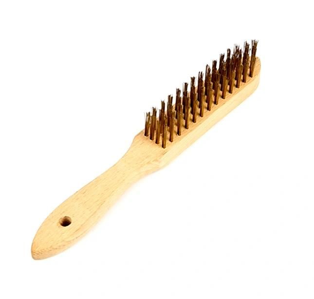 Steel Wire Brush with Long Wooden Handle Steel Head