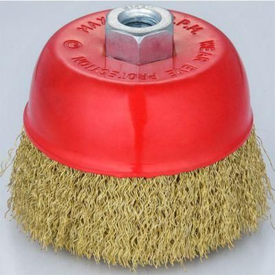 Crimped Wire Cup Brush for Removing Scale, Rust, and Paint and Deburring and Polishing