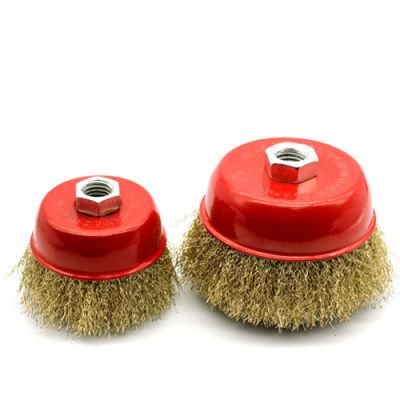 Shank Crimped Brass Coated Steel Wire Cup Brush