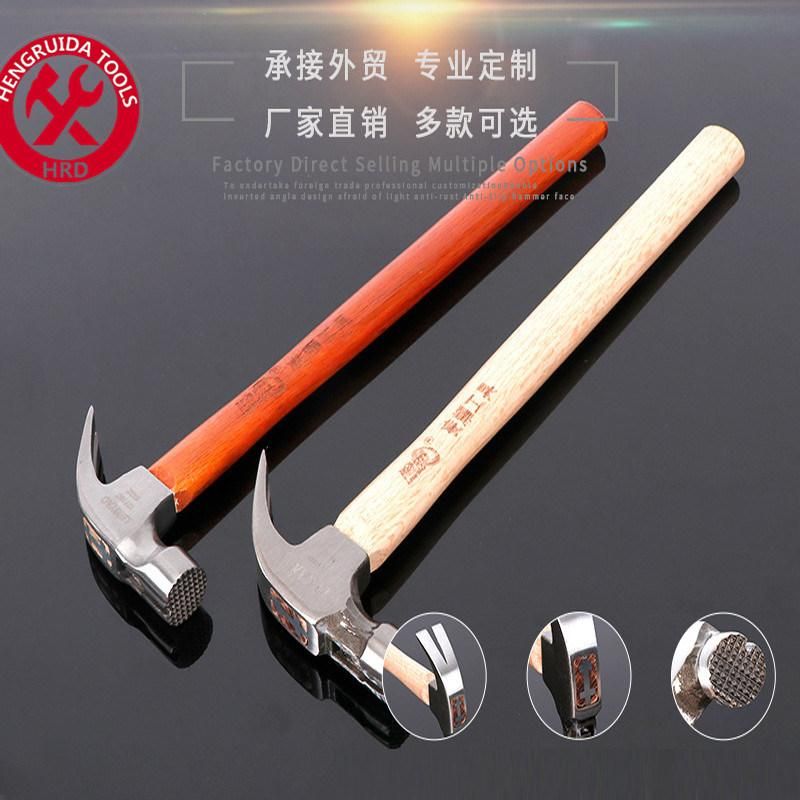 Claw Hammer Wooden Handle Straight Jaw Square Head