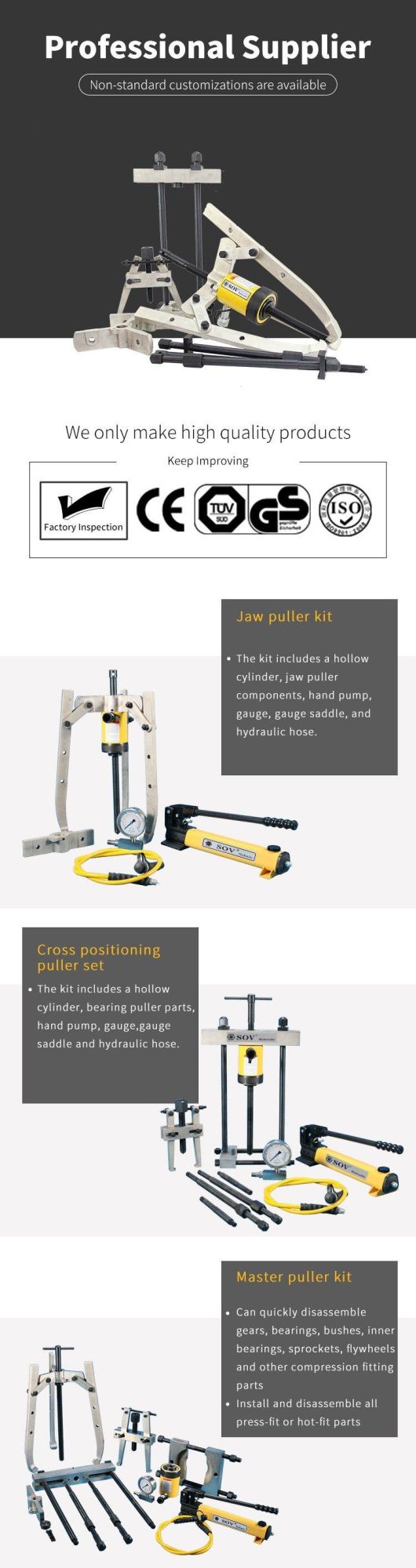 Hydraulic Grip Puller Sets (SOV-BHP)