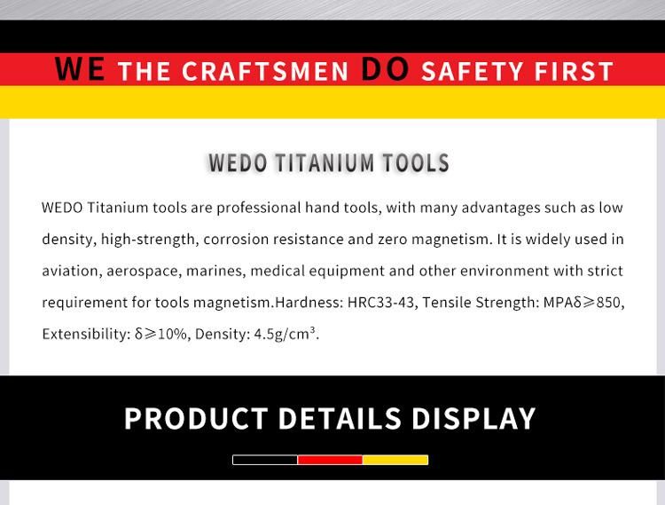 WEDO Titanium Wrench Adjustable Spanner Light Weight Non-Magnetic Rust-Proof Corrosion Resistant