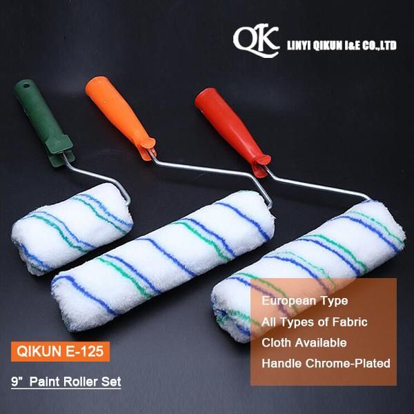 E-121 Hardware Decorate Paint Hand Tools Acrylic Polyester Mixed Yellow Double Strips 9" Paint Roller