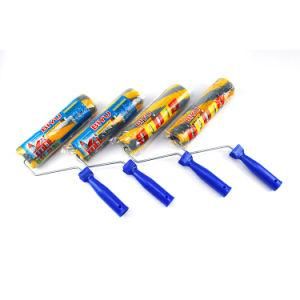 2020 New Colorful Stripes Polyester Fiber Roller Blue Plastic Handle Paint Roller Brush Set