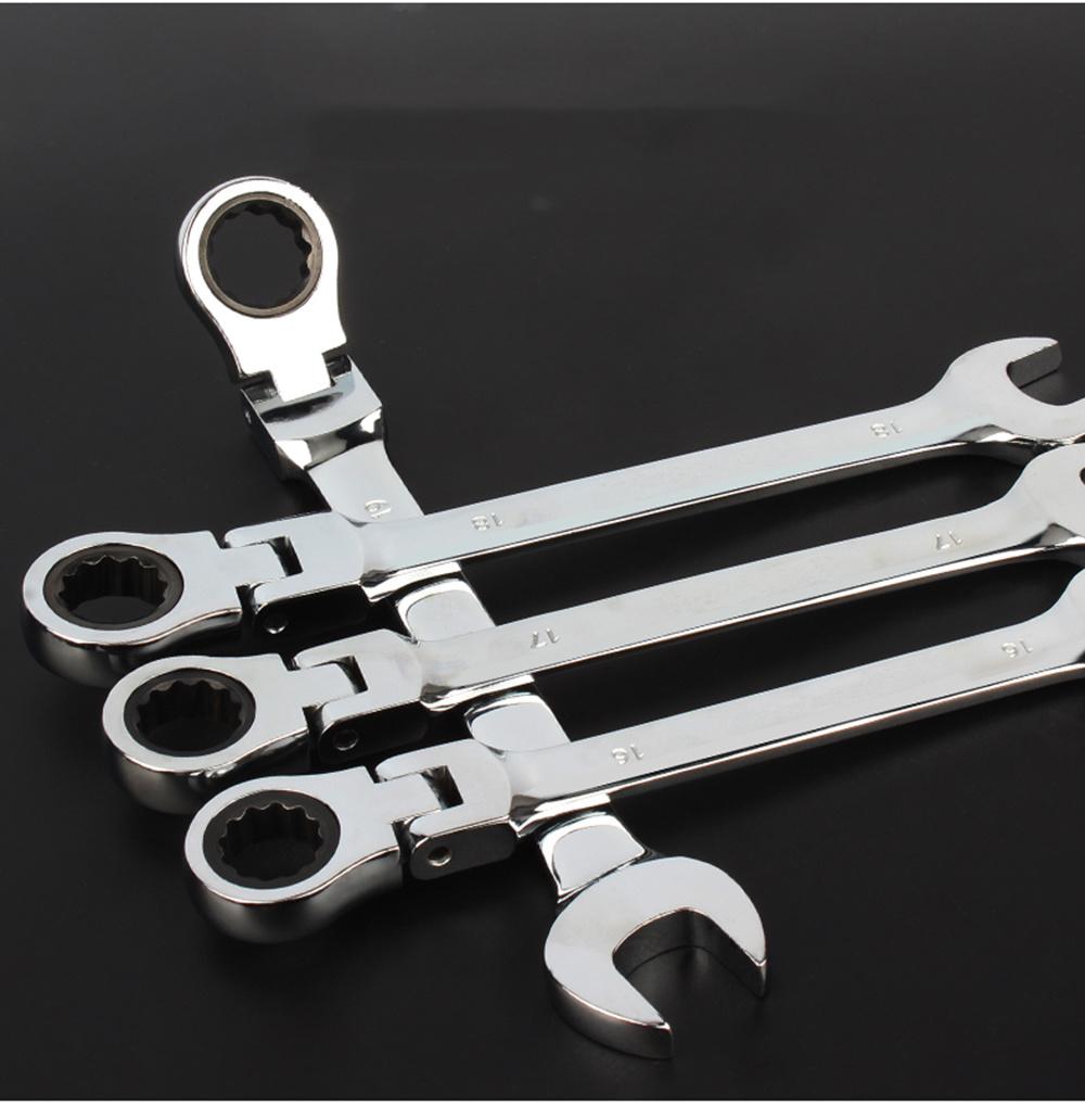 Combination Ratchet Wrench with Flexible Head