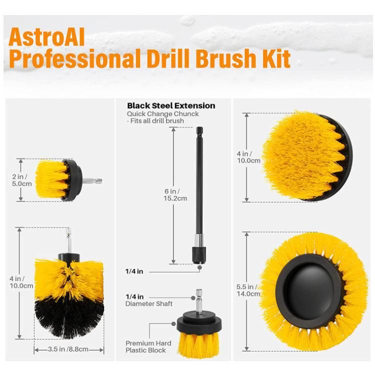 Electric Cleaning Brush 6-Piece Set Electric Drill Brush Head Set Floor and Wall Descaling and Polishing Cleaning Brush Head