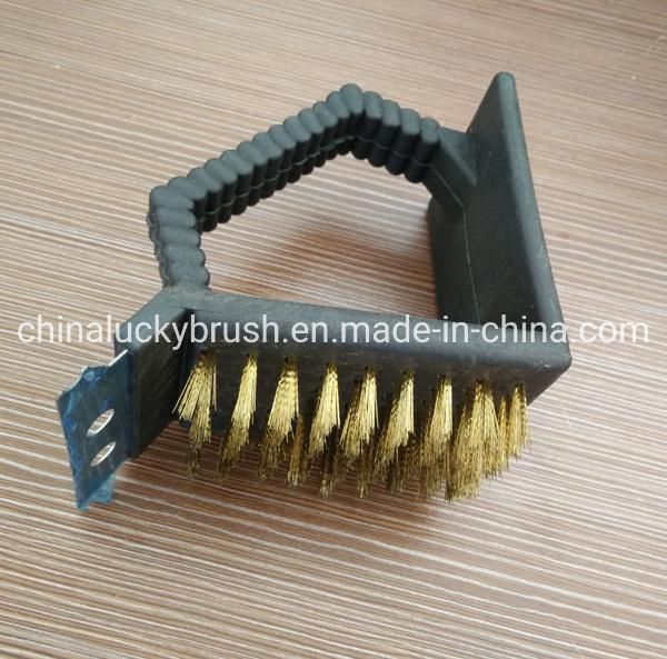 Trapezoid Copper Handle Brush with Scraper Knife (YY-833)