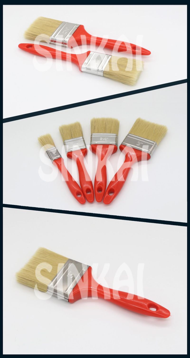 White Bristle Paint Brush with Plastic Handle for Painting Use