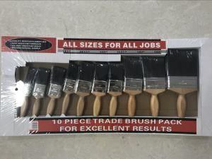 Wooden Handle Paint Brush Set with Black Bristle Material UK Market