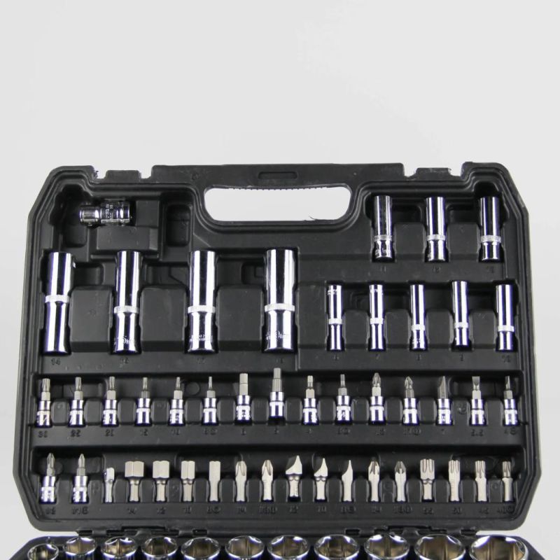 94PCS Cr-V Hand Tool Rubber Material Socket Set Ratchet Wrench