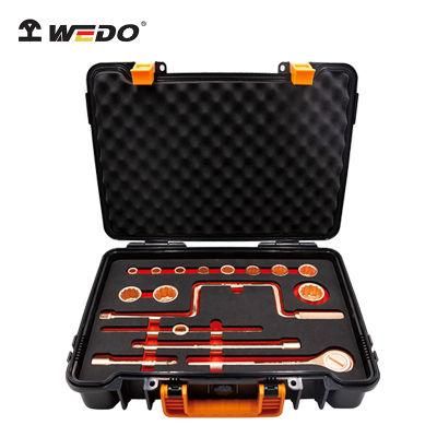 WEDO 1/2&quot; Dr Socket Set Non-Sparking Beryllium Copper Spark-Free Safety Socket Tools Case 17PCS