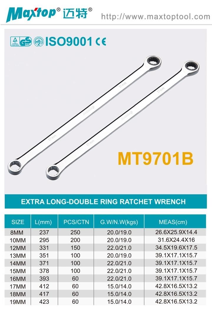Extra Long Double Ring Ratchet Wrench