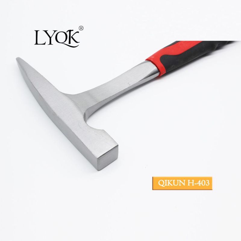 H-401 Construction Hardware Hand Tools Fiberglass Rubber Handle German Type Bricklayer Mason Hammer