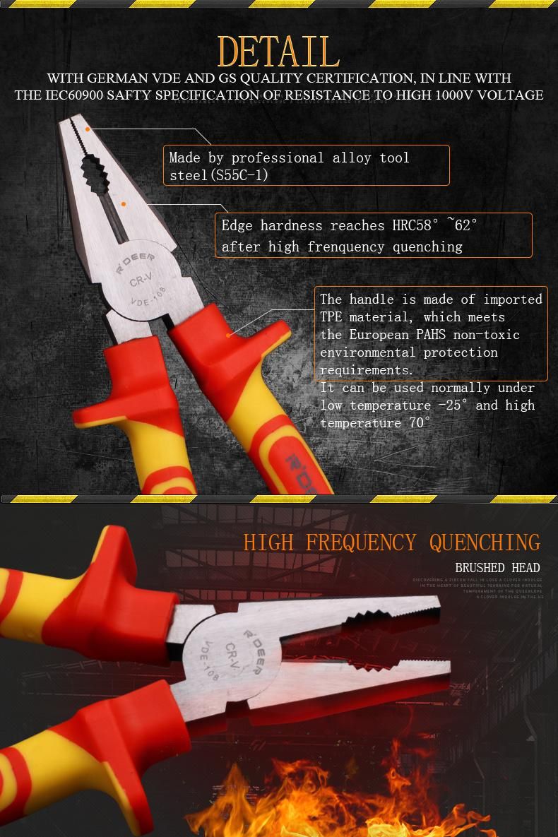 8"200mm Professional VDE Insulated Plier