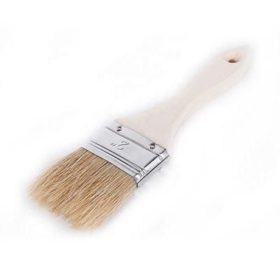 White Wood Handle Bristle Paint Brush for Wall Decoration
