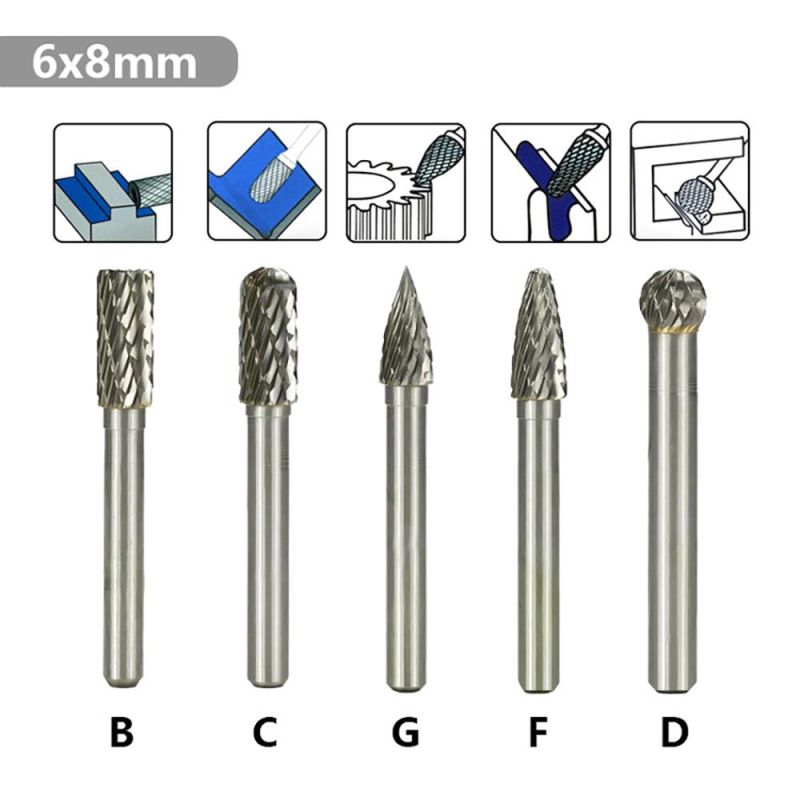Double Cut Tungsten Dental Rotary Carbide Burr Set for Tool Parts
