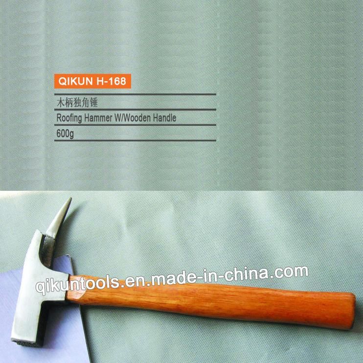 H-162 Construction Hardware Hand Tools Mirror Polished Claw Hammer with Fiberglass Handle