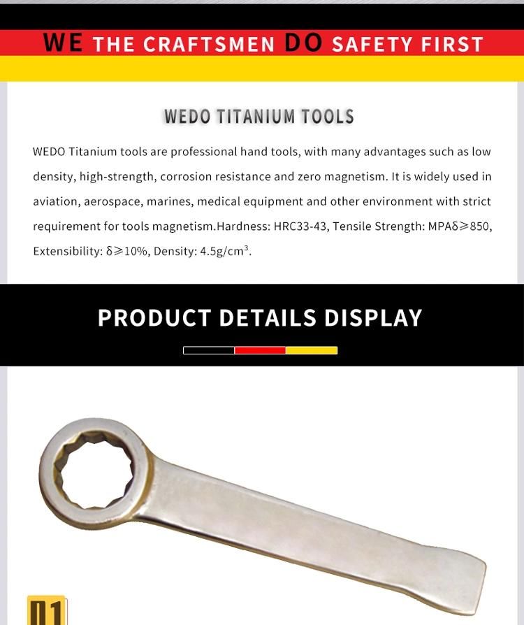 WEDO Titanium Spanner Striking Box Wrench Non-Magnetic Rust-Proof Corrosion Resistan Slogging Ring Wrench