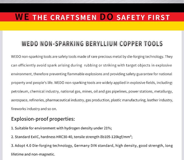 WEDO 8" Beryllium Copper Non-Sparking Shears Bam/FM/GS Certified