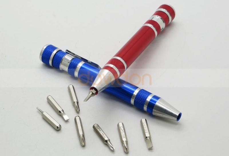 Mini Screwdriver Pen Promotional 8 in 1 Solid Screwdriver Multi-Function Pocket Hand Tool Screwdriver Set