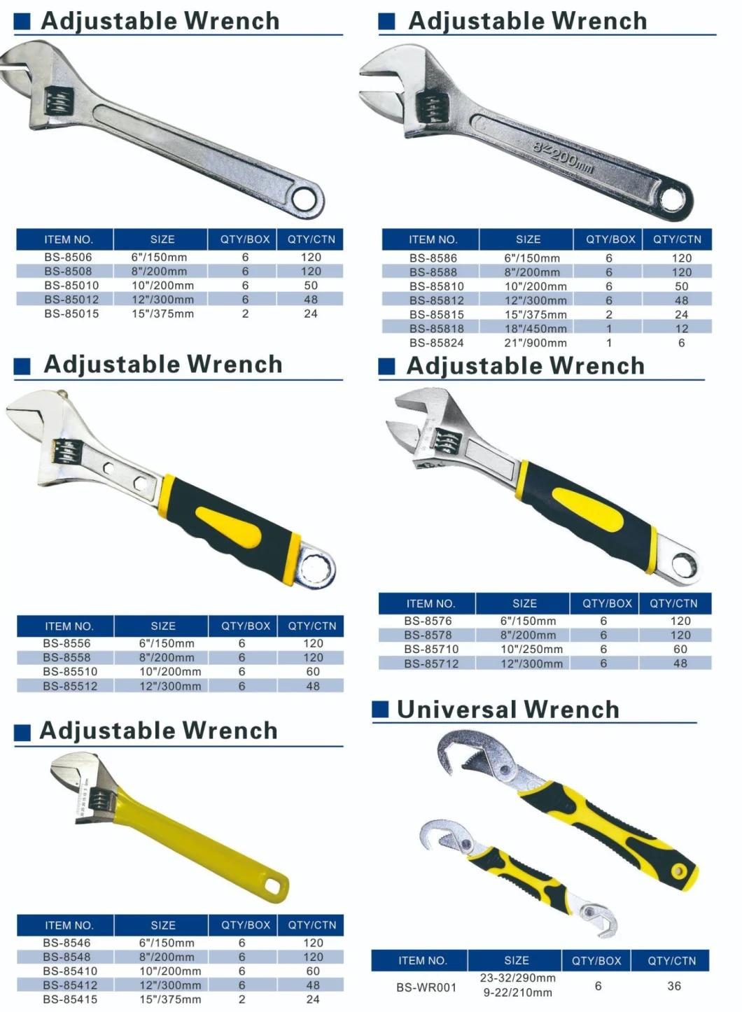 Anti-Slip Handle Metal Adjustable Wrench Hand Tool, Spanner