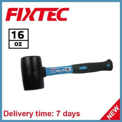 Fixtec Hand Tool 16oz Rubber Hammer with Fiber Handle