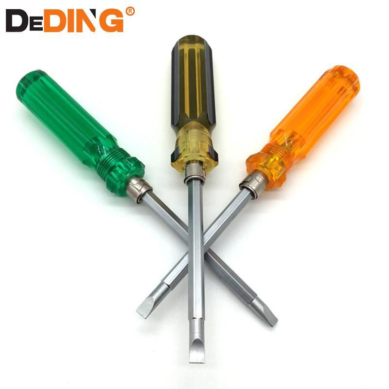 Dual Purpose Use Transparent Handle Phillips Slotted Screwdriver