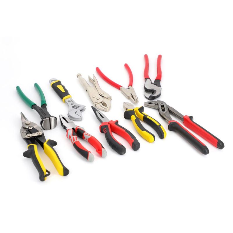 Tape, Household Set Tools, Plastic Toolbox, Combination, Set, Gift Tools, Made of Carbon Steel, CRV, Polish, Pliers, Wire Clamp, Hammer, Wrench, Snips