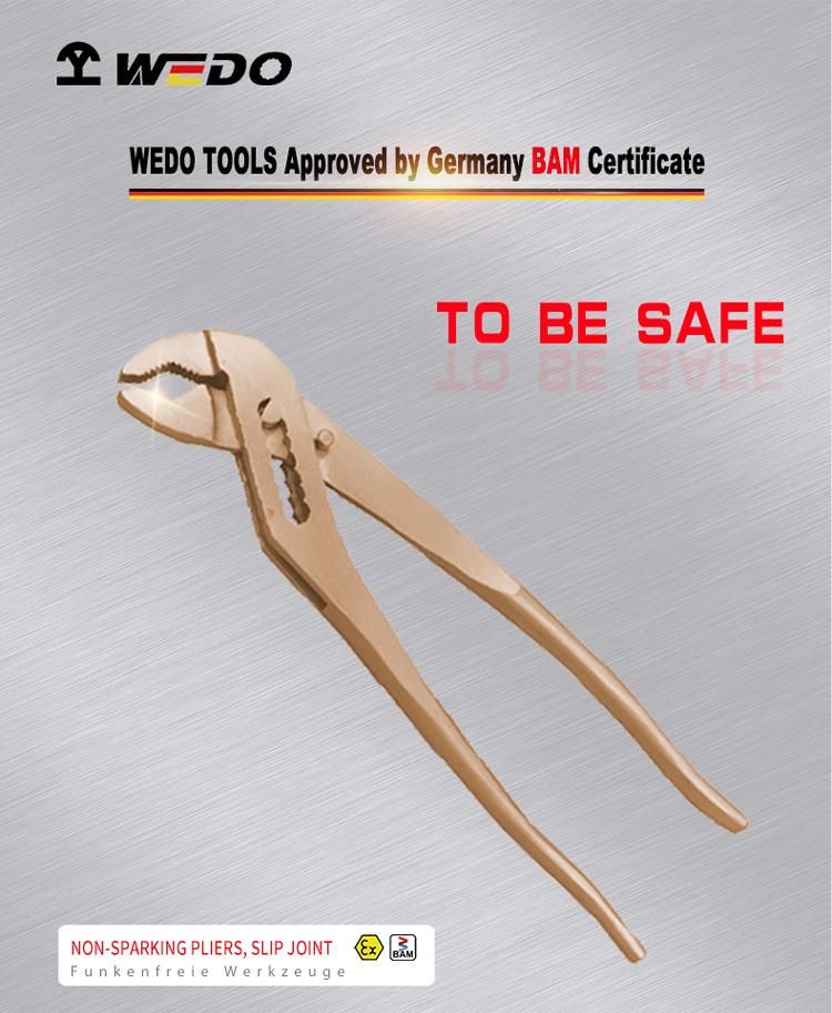 WEDO Beryllium Copper Pliers Non-Sparking Slip Joint Pliers Bam/FM/GS Certified