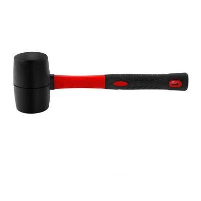 Black White Rubber Mallet Hammer with Fiberglass Handle Hand Tool