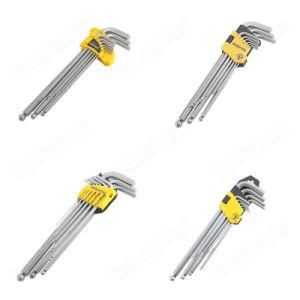 9PCS Extra Long Ball Hex Key Set Wrench Chromed for Hand Tools