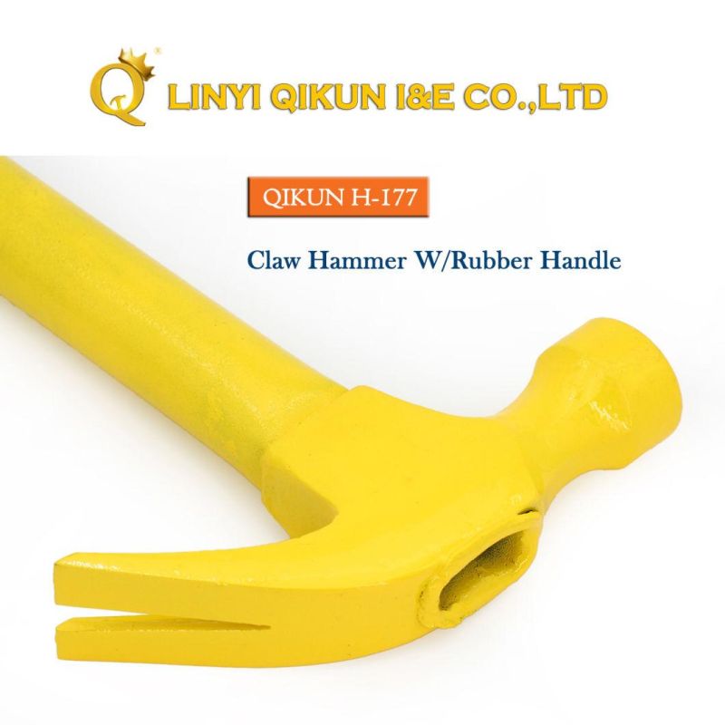 H-170 Construction Hardware Hand Tools Roofing Hammer with Steel Tube Plastic Coatedhandle