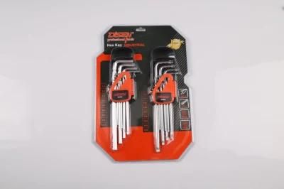 9 PCS 6 Teeth HRC52 Chrome Plated Hex Key Spanner