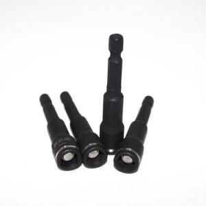 Hexagon 8mm X 65mm Magnetic Nut Setter with Black Oxide Hexagon Socket Nut Driver Socket Adapter