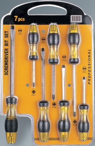 7PCS Go Through Screwdriver Set in Double Blister High Quality Hardware