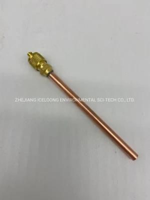 1/4 Copper Pin Valve Refrigeration Parts Charging Valve for Air Conditioner