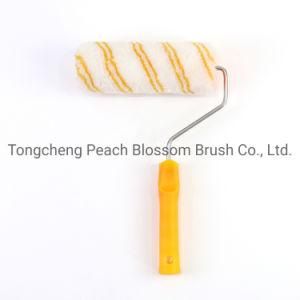 Hand Tool 9 Inch Yellow and White Stripes Cheap Custom Paint Roller Brush Handle Tool
