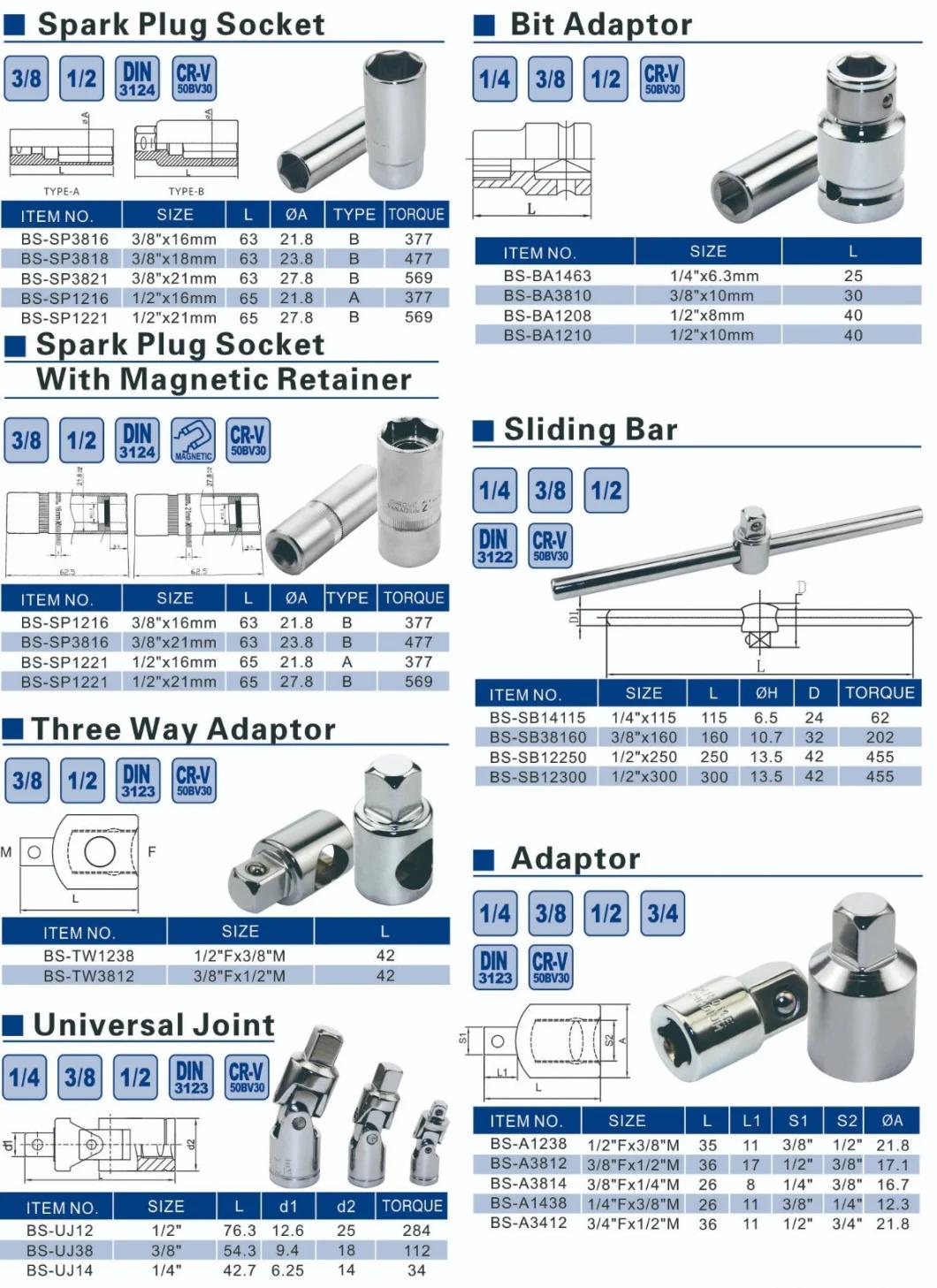 5PC 1/2′′&3/8′&1/4′′&3/4′′ Socket Adaptor Set