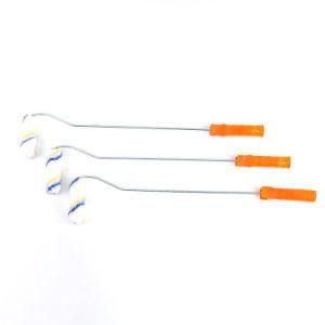 New Polyester Fiber Roller Long Orange Plastic Handle Paint Roller Brush
