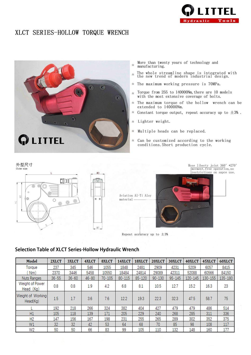 14xlct Al-Ti Alloy Hollow Hydraulic Torque Wrench Tools for Petrochemical Industry Sales by Manufacturer