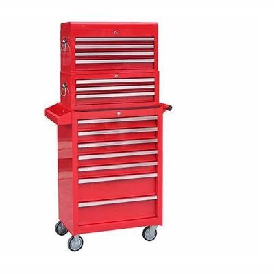 Red Tool Cabinet Cart Storage Box Cabinet W/ 7 Drawers Pegboard Wheels Chest
