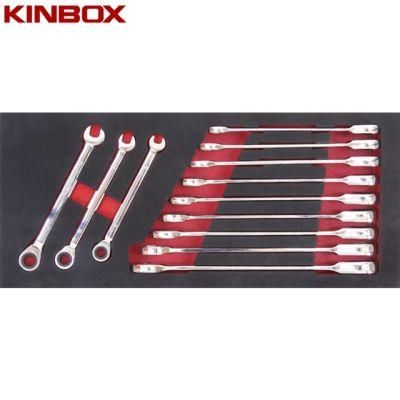 Kinbox Professional Hand Tool Set Item TF01m123 Combination Ratcheting Wrench Set