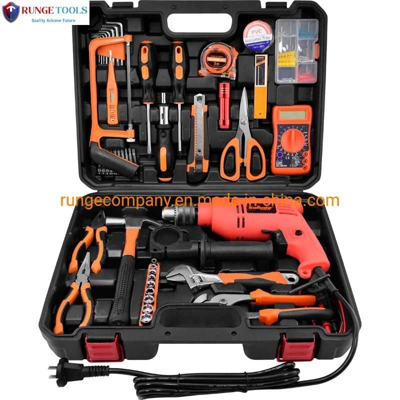 57PCS/Kit Household 12V 16.8V 21V Construction Woodworking Tool Set with Impact Lithium Electric Drill Digital Display Electroprobe