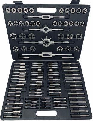 110 Piece Hardened Alloy Steel SAE Tap and Die Threading Tool Set with Storage Case