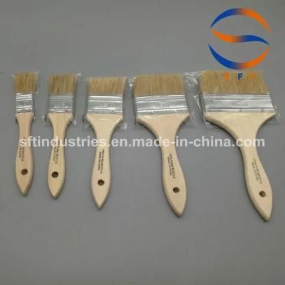 Bristle Thin Wooden Handle Mane Paint Brushes for FRP