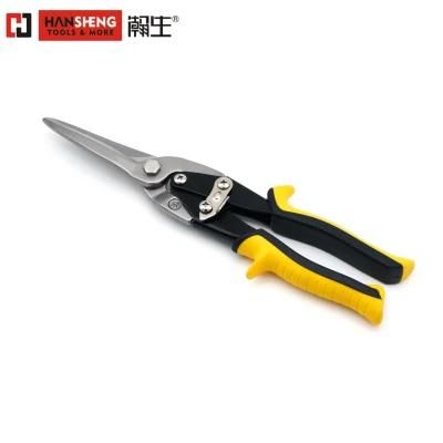 12&quot;, Made of Carbon Steel, Cr-V, Cr-Mo, Matt Finish, Nickel Plated, TPR Handle, Straight, Taiwan Type, Snips, Aviation Snips