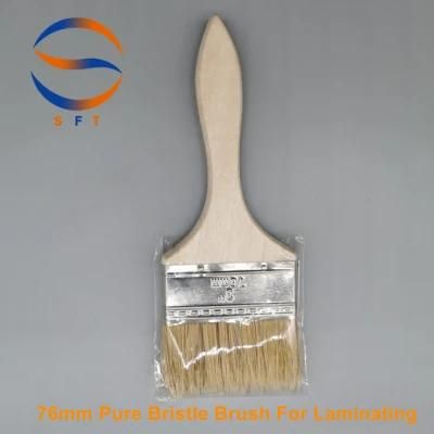 76mm Solvent Resistant White Bristle Brush Hand Tools for Laminating