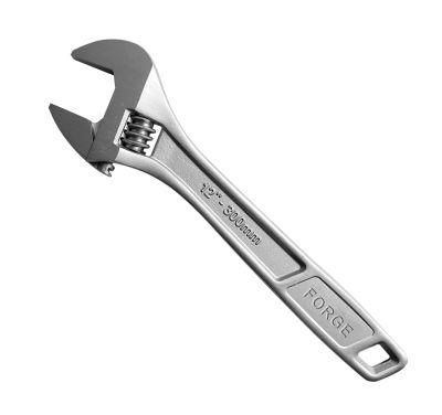 12&quot; Quality Carbon Steel Matte Chrome Plated Adjustable Wrench Spanner