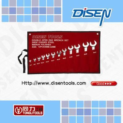 12-Piece (6-32mm) Open End Wrench Mirror Polished