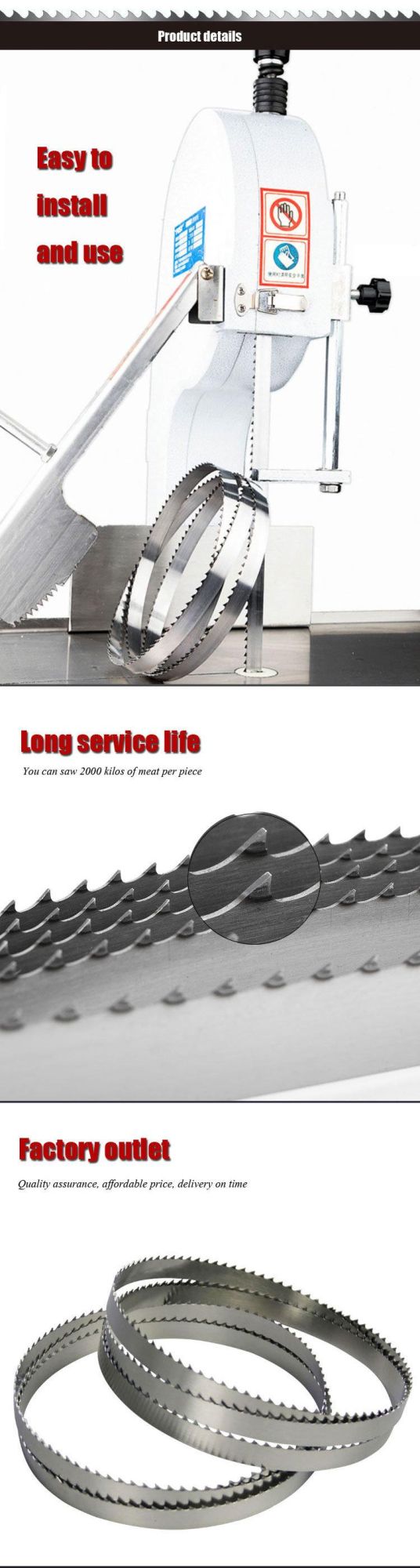 Manufacturer for High Quality Meat Bone Cutting Band Saw Blades